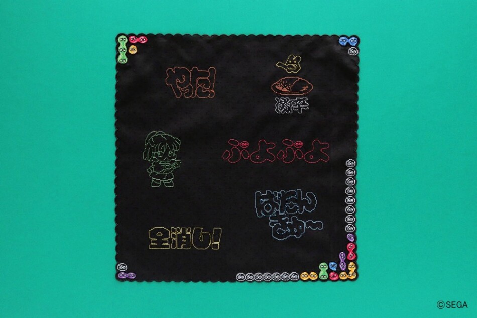ぷよぷよコラボハンカチ　ぷよ通刺繍