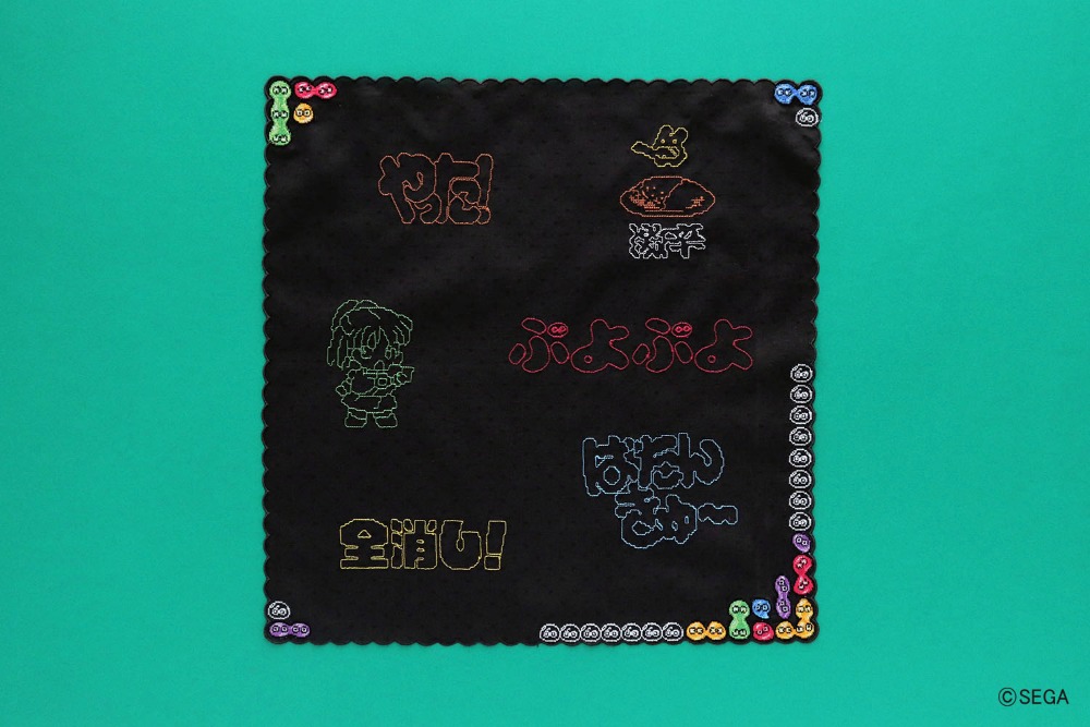 ぷよぷよコラボハンカチ　ぷよ通刺繍