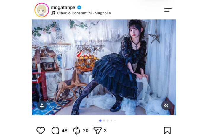 最上もが、ゴスロリ&ポニーテール姿の美しいレアショット 「もが姫」「凄まじい完成度」「ギャップによる破壊力がえぐい」