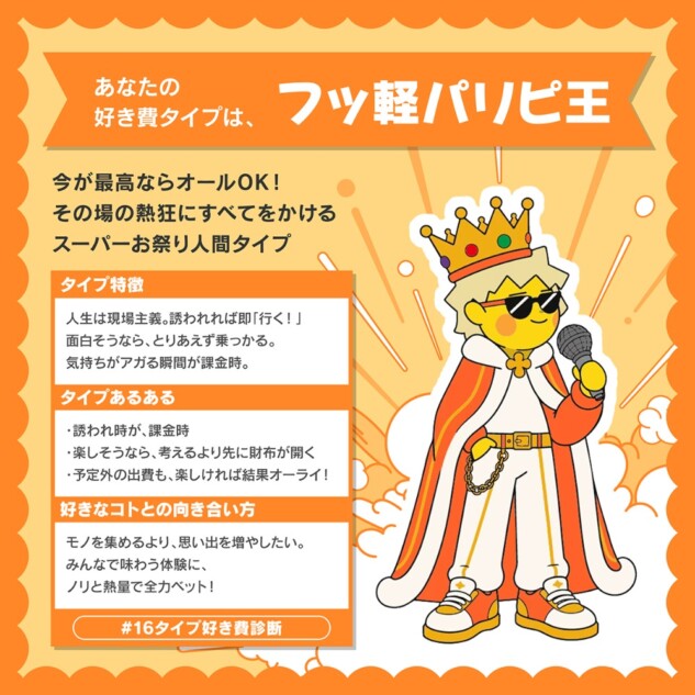 16タイプ好き費診断