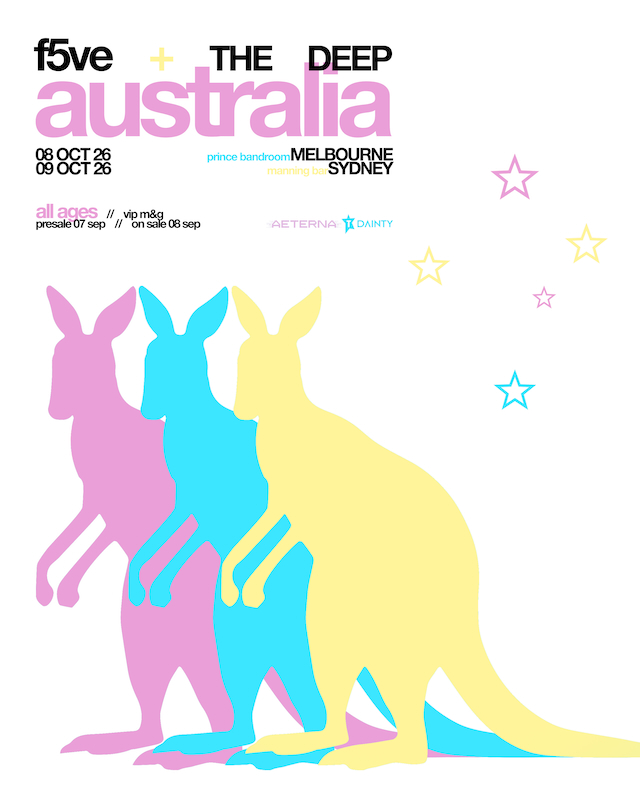 『f5ve + the deep: f4n m33t australia』告知画像