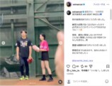 安斉星来、黒のショートパンツ姿で初の始球式の画像