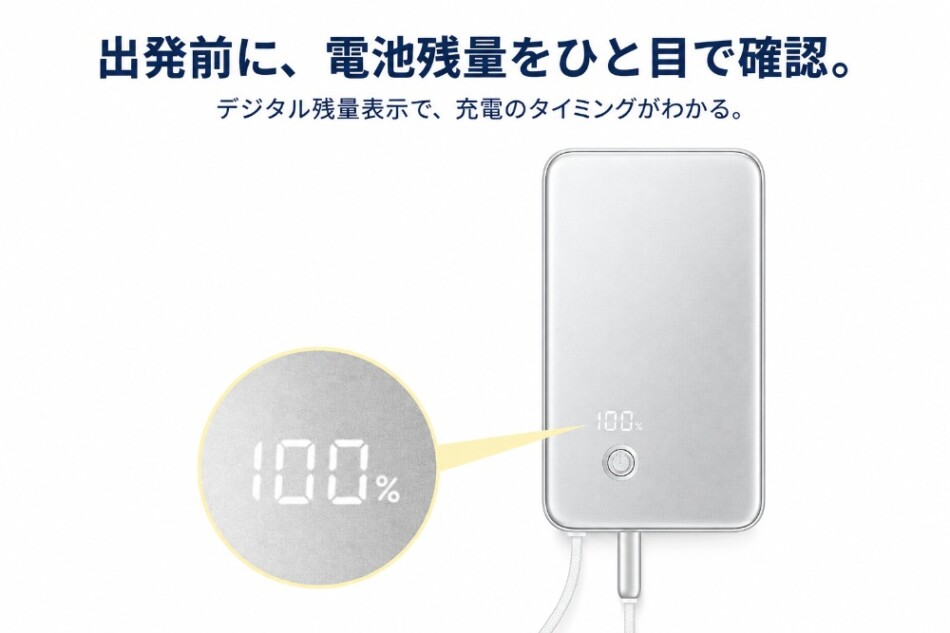 電池残量のディスプレイ表示
