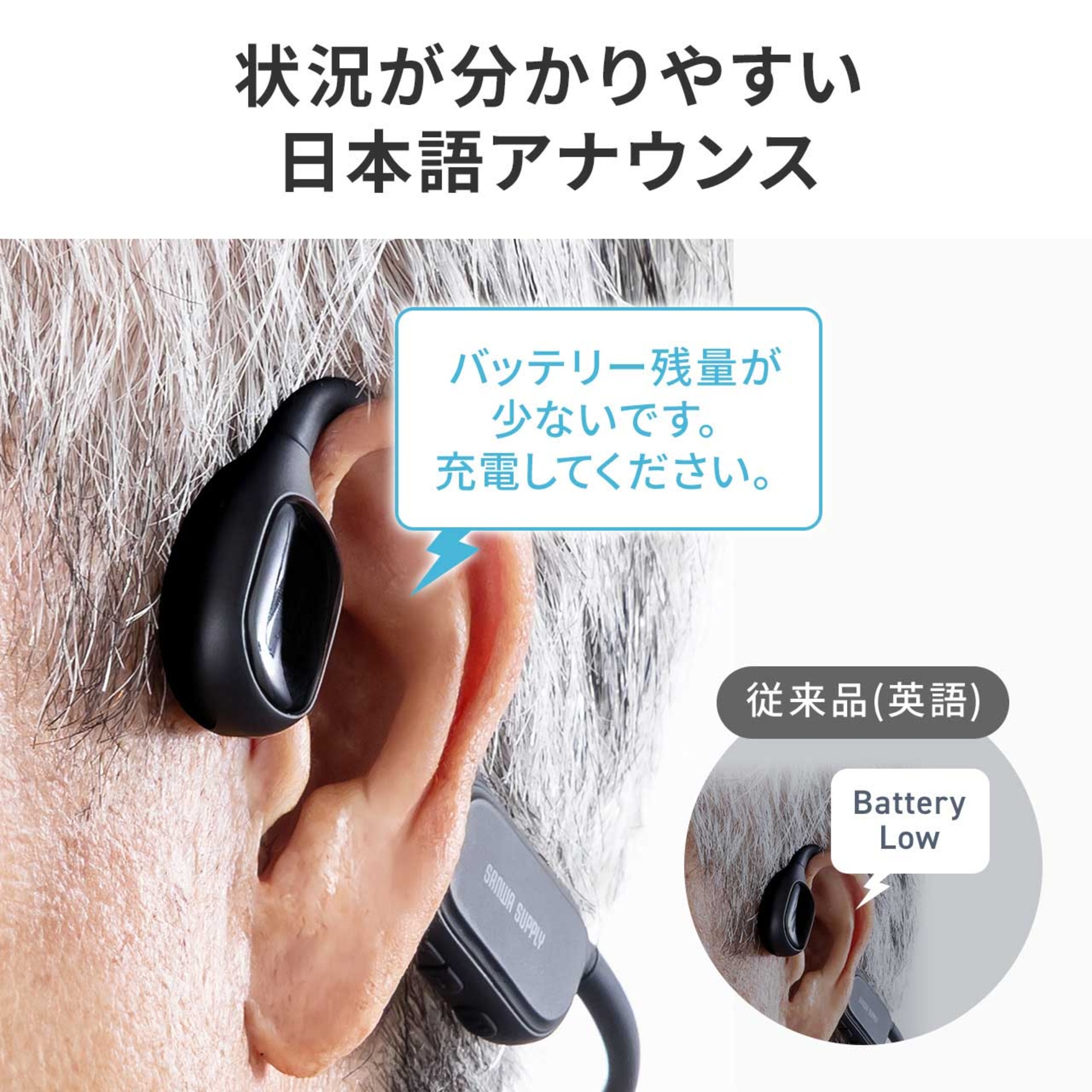 サンワの骨伝導集音器に新色ベージュ登場の画像