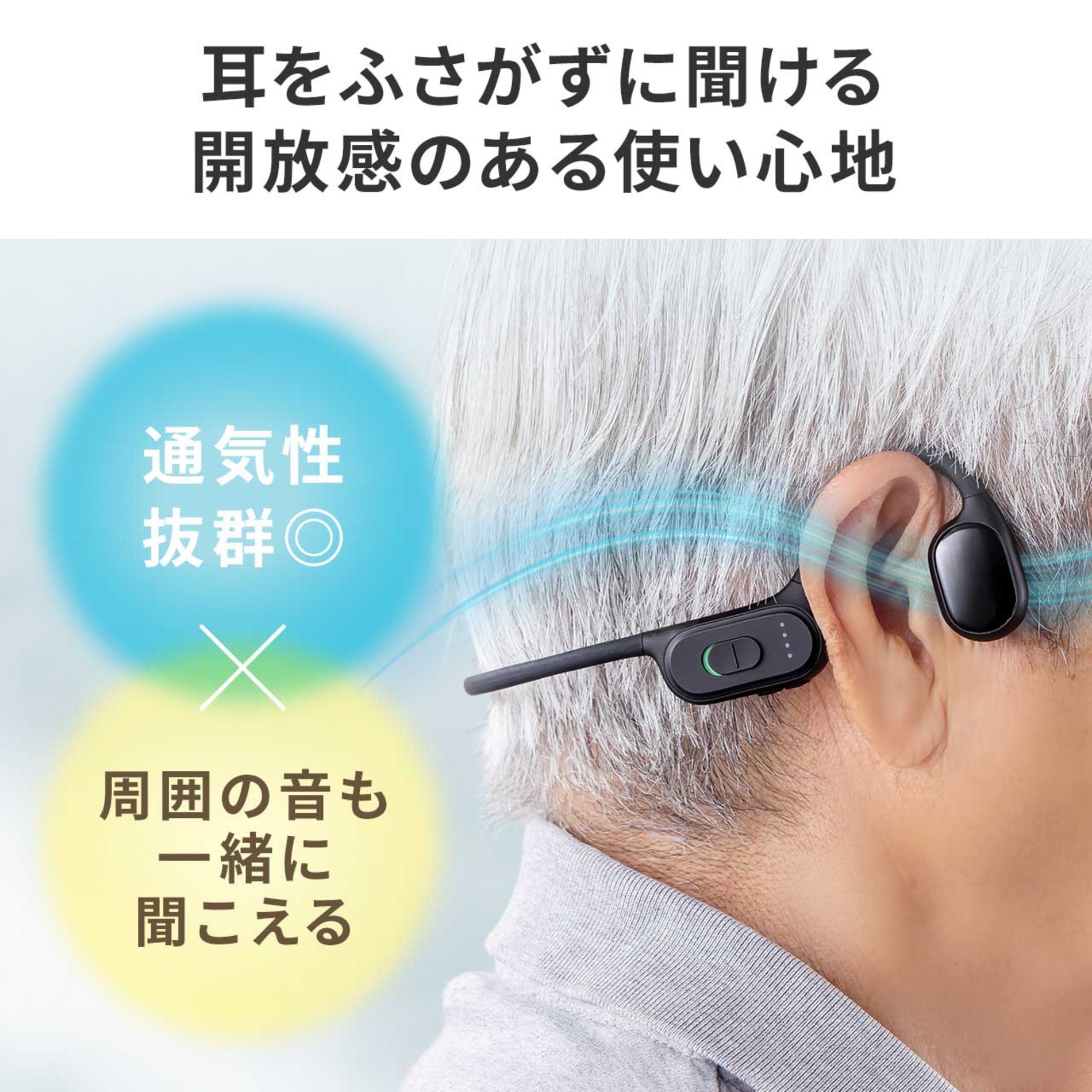 サンワの骨伝導集音器に新色ベージュ登場の画像