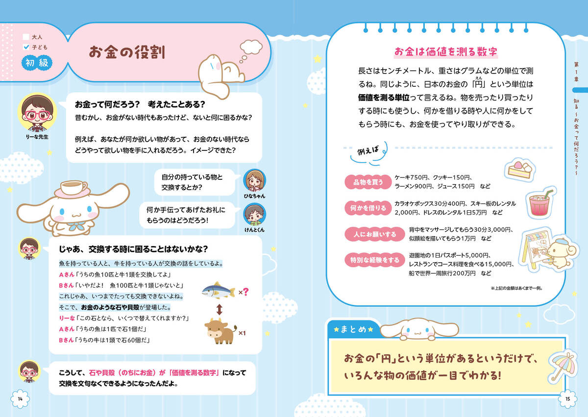 サンリオキャラと学ぶお金の教室刊行の画像