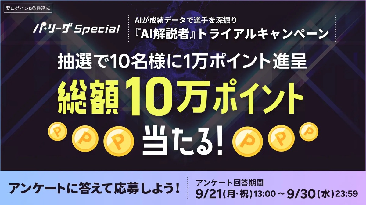 「AI解説者」トライアルキャンペーン