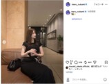 生見愛瑠、ウエストちらりの黒コーデの画像