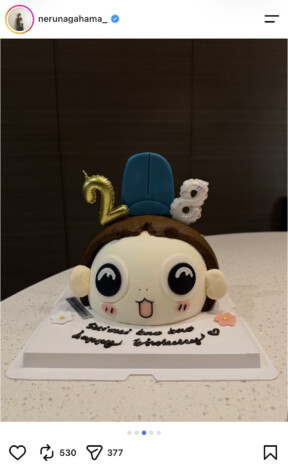 長濱ねる、おじゃる丸のケーキで28歳を祝福