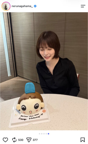 長濱ねる、おじゃる丸のケーキで28歳を祝福