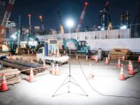 工事現場での夜間作業に
