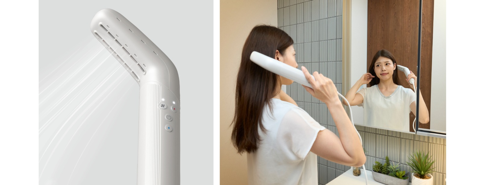 ニトリ、壁掛けハンズフリードライヤー発売の画像