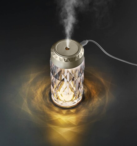 カットガラス風の水タンクが美しい デスクをきらめきで彩るパーソナルLED搭載加湿器、Toffy『Mistal』登場