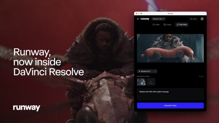 編集画面から離れずAI映像生成が可能に RunwayがDaVinci Resolve向けプラグイン公開