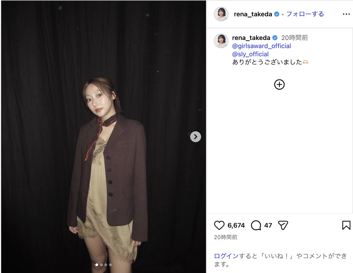 武田玲奈、“美脚”際立つランウェイオフショの画像
