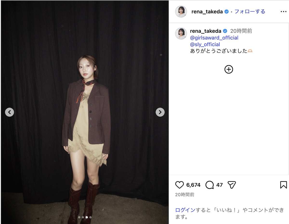 武田玲奈、“美脚”際立つランウェイオフショの画像