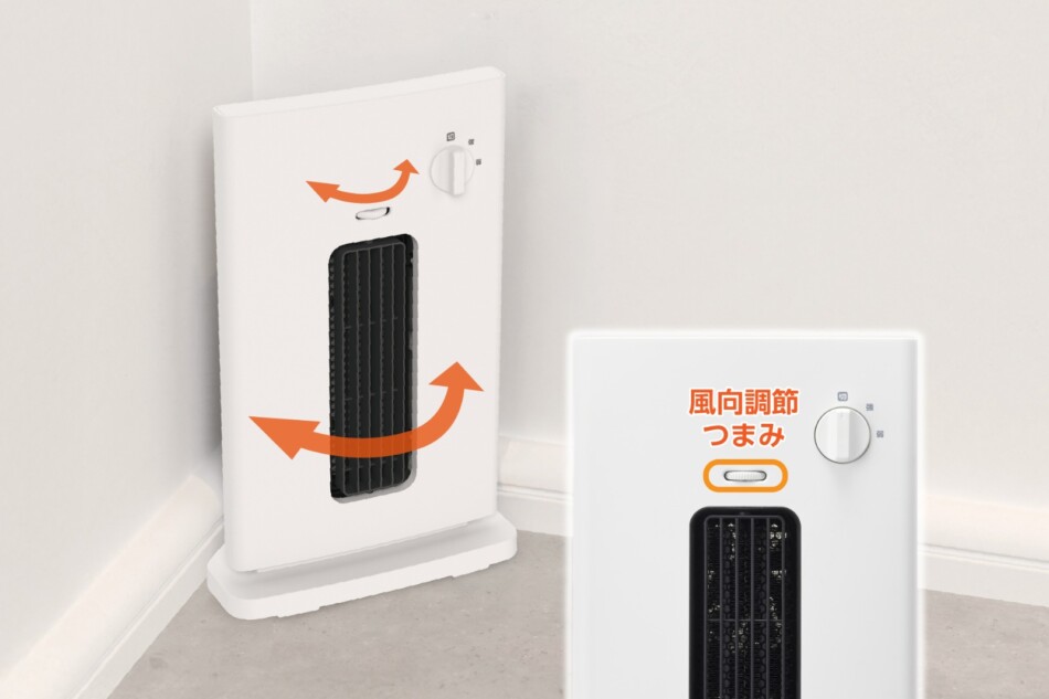 左右の風向きを約60度調節