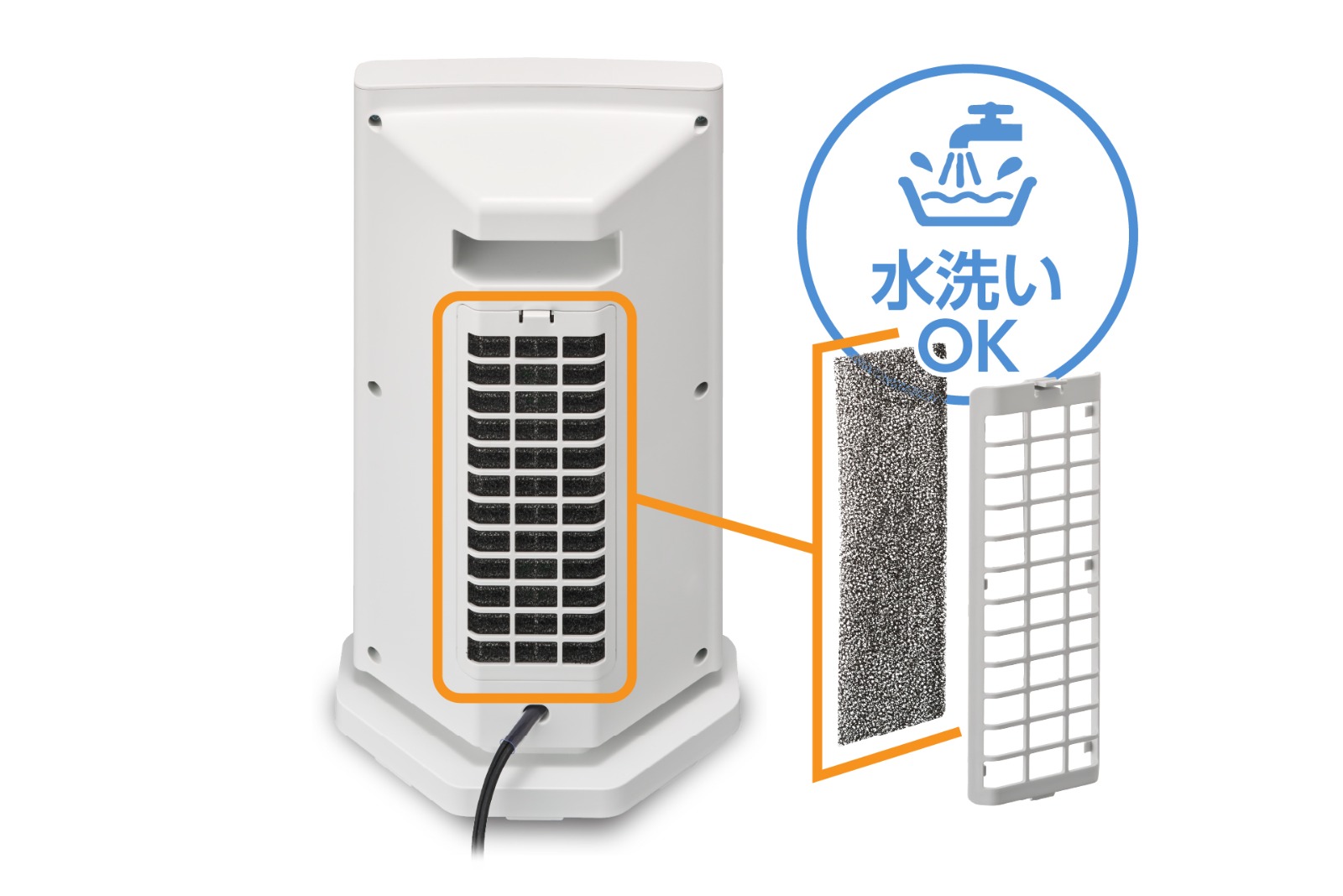 プレフィルターは水洗い可能