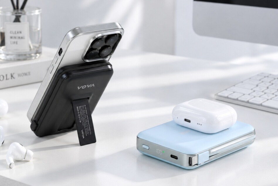 スマホの背面に取り付けている様子