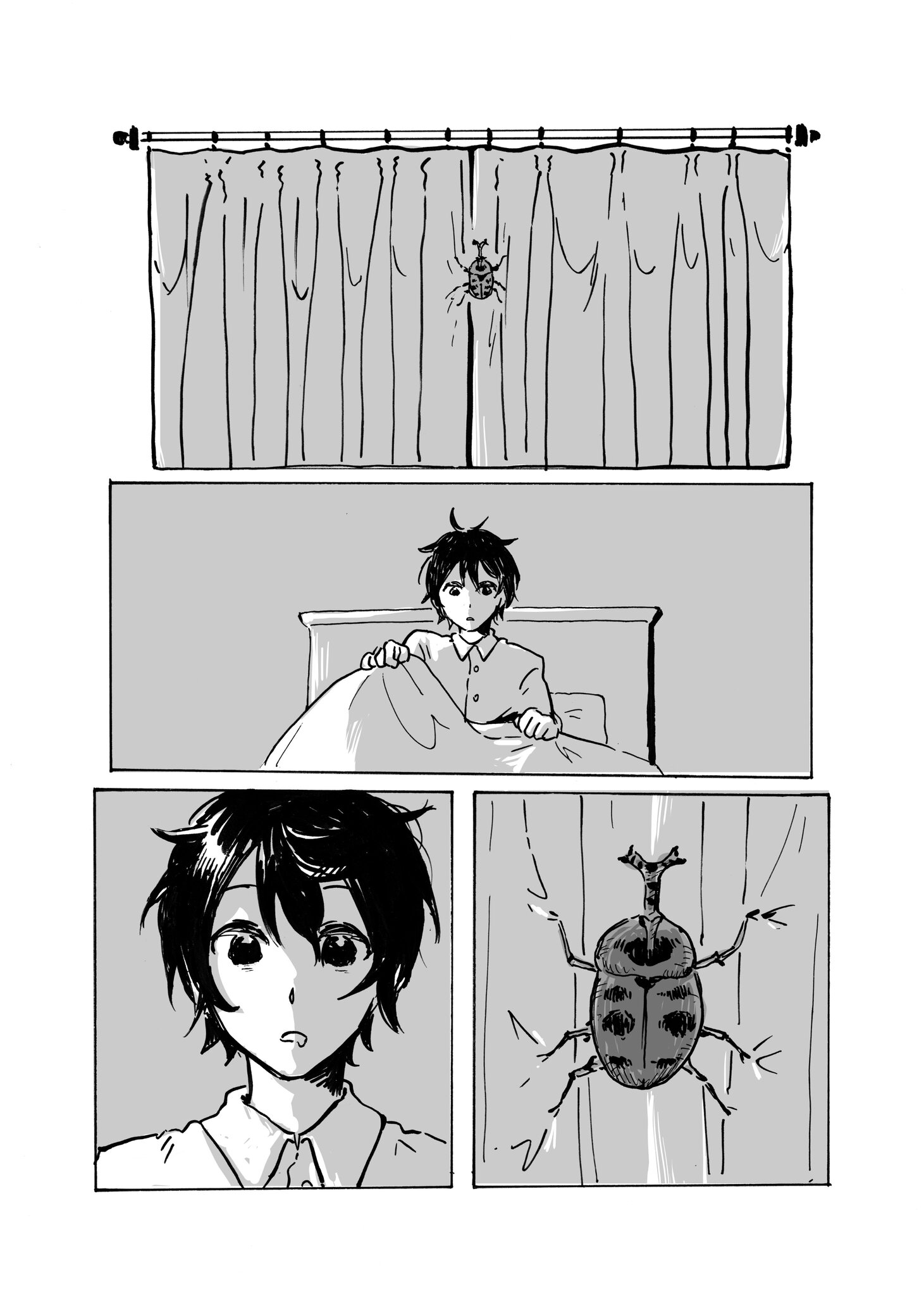 【漫画】起きたら部屋に水玉模様の虫が……の画像
