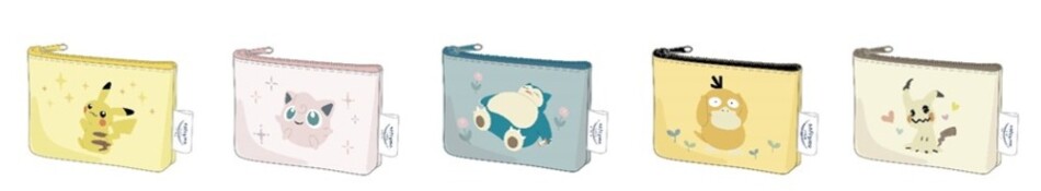 C賞：ポケモンポーチ（ピカチュウ、プリン、カビゴン、コダック、ミミッキュ）　