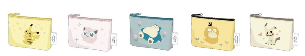 C賞：ポケモンポーチ（ピカチュウ、プリン、カビゴン、コダック、ミミッキュ）　