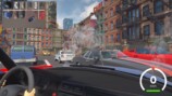 『妹に運転を教える』で車が行き交う市街地を助手席から見た画面