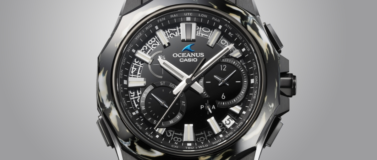 カシオ“OCEANUS(オシアナス)”の新製品、『OCW-SG1000MC』 深みのあるブラック文字板