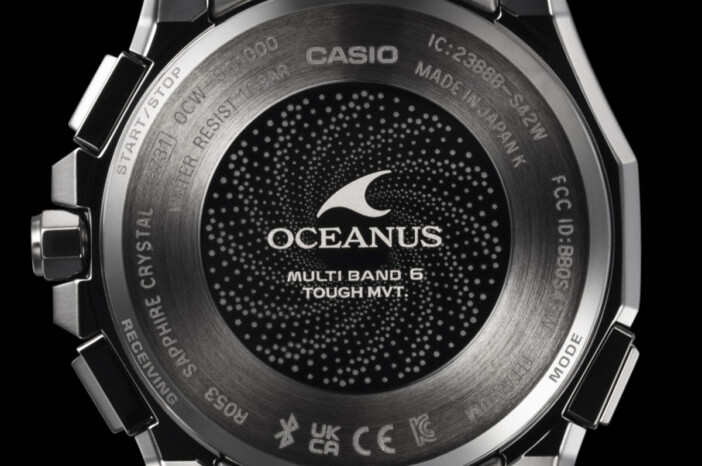 カシオ“OCEANUS(オシアナス)”の新製品、『OCW-SG1000MC』 躍動感のある潮流を表現した裏蓋