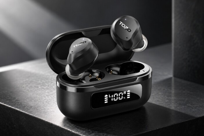 ケースにデジタルディスプレイ搭載 TOZOのANC対応ワイヤレスイヤホン『AeroSound』が登場