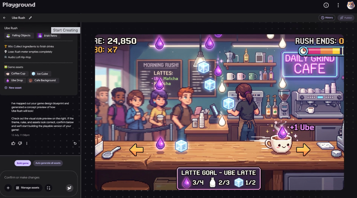 対話形式でゲームを作って遊べる「Playground」を米国で公開