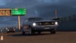 夜の道路を走る「1967 Ford Mustang Fastback」