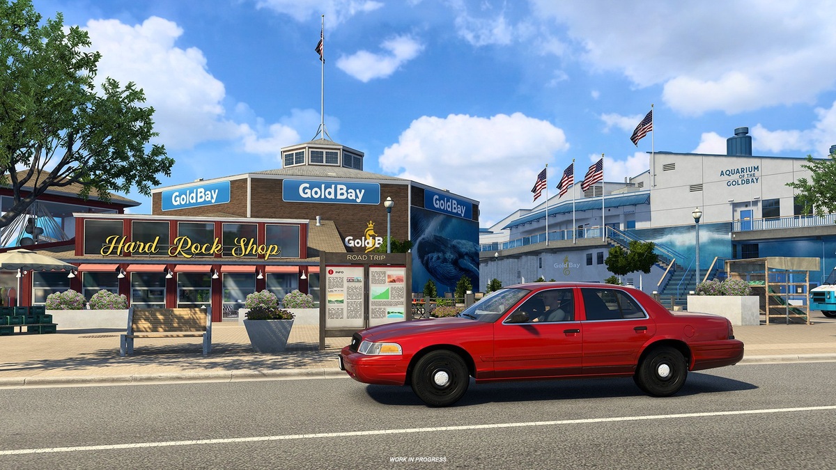 街の風景と「Ford Crown Victoria」