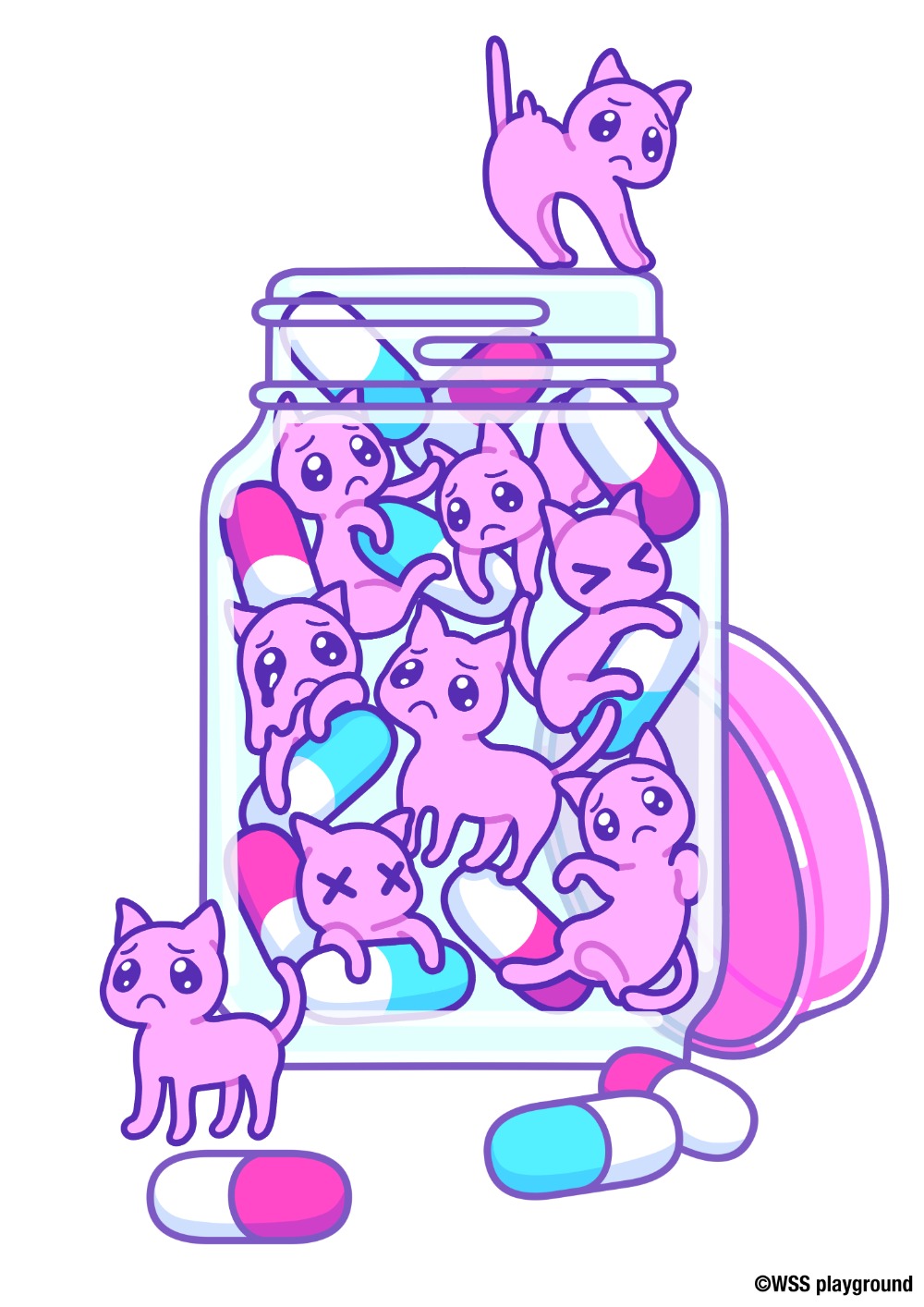 描き下ろしイラスト(ぴえん猫)