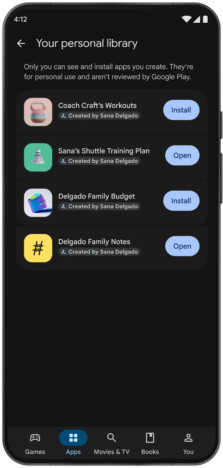 Google Play、AIで作った個人用アプリを自分の端末で利用可能に