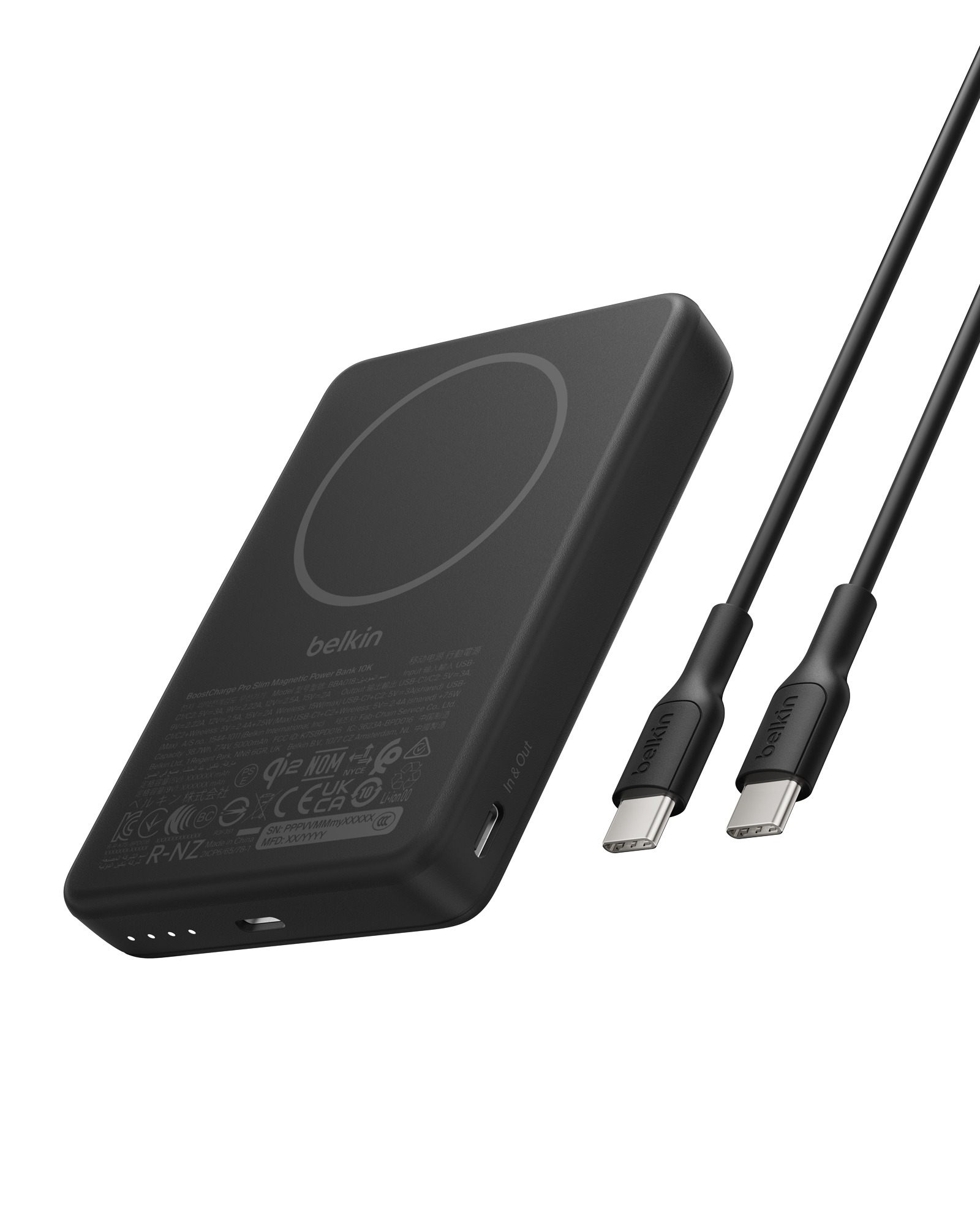 モバイルバッテリー本体　ケーブル