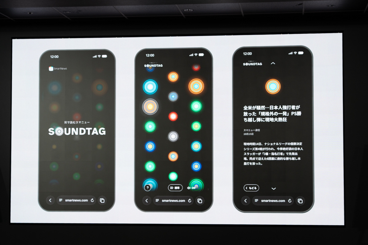 音と見出しを聞き、気になる記事を選ぶ