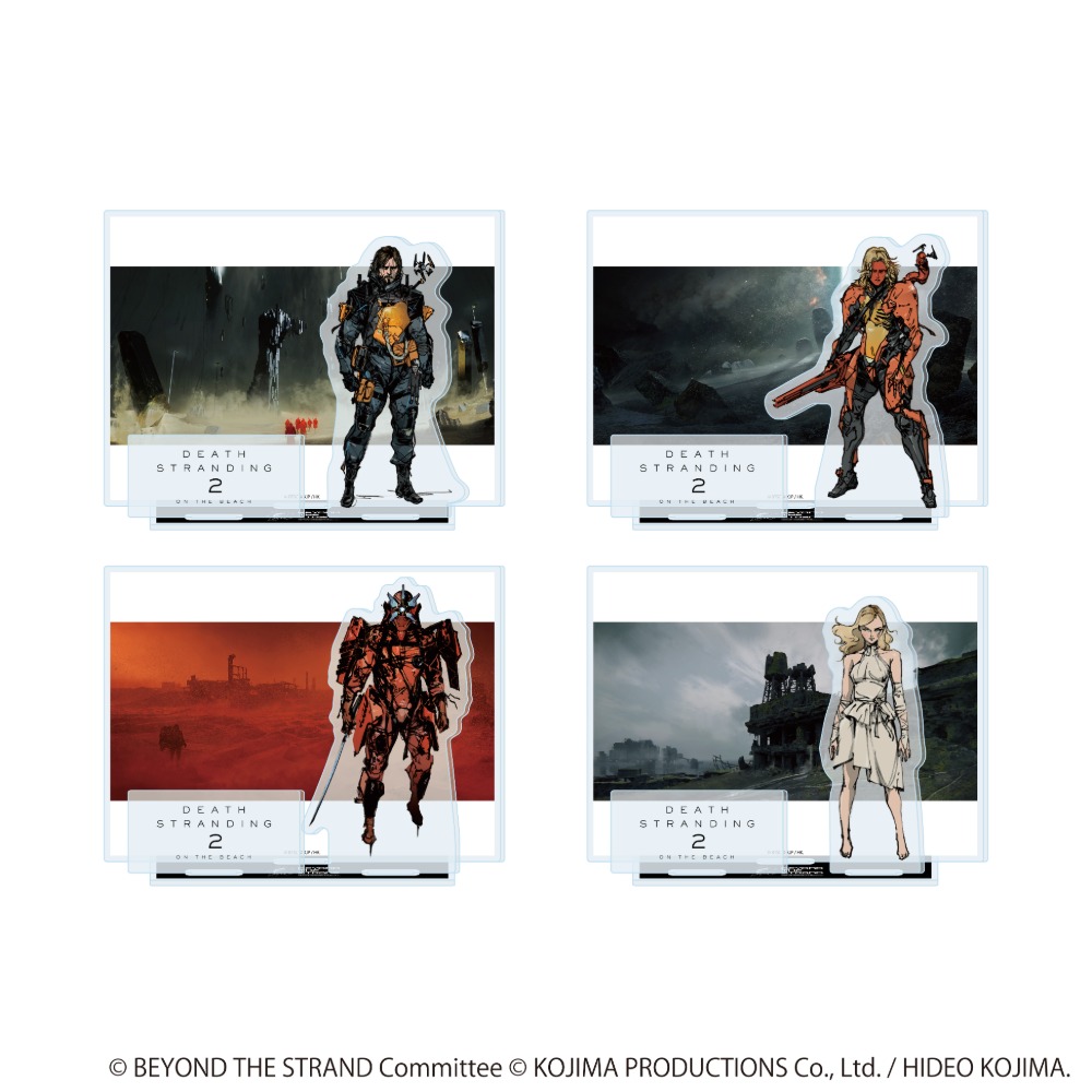 DEATH STRANDING 2 コンセプトアート アクリルジオラマ（サム・ヒッグス・レッドサムライ・トゥモロウ）　各1,980円(税込)