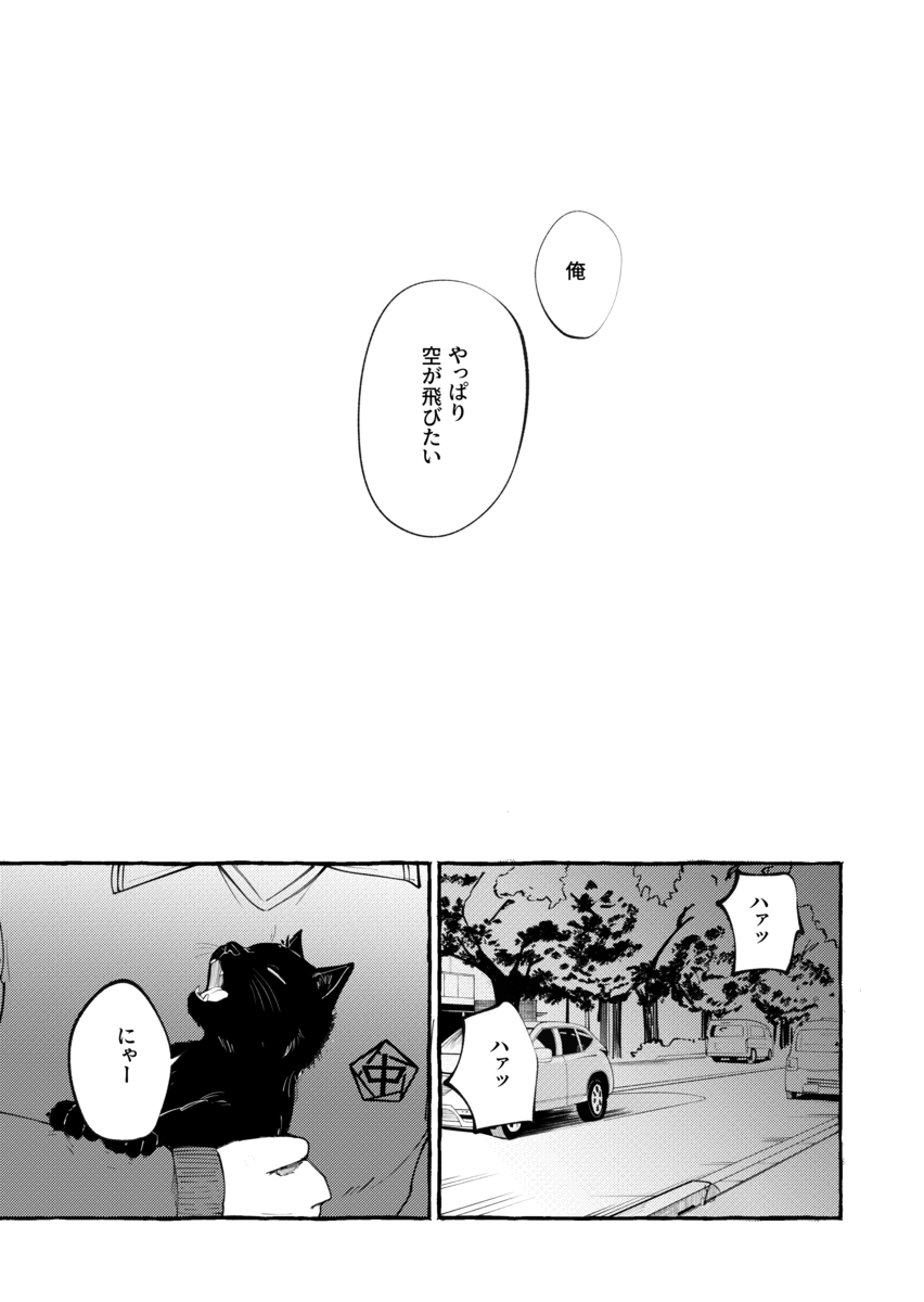 おじさんがほうきに乗ってやってきた！の画像