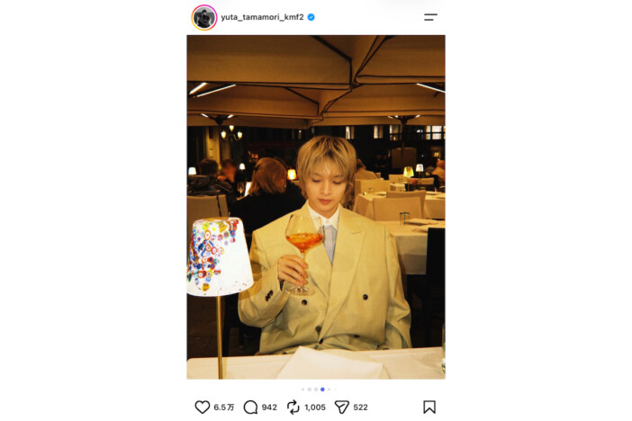 Kis-My-Ft2 玉森裕太、イタリアの街に溶け込むオフショット大量投稿 「どこの王子様?」「全部美しい」「写真集にしようよ」