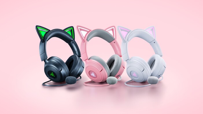 Razerからネコミミヘッドセット『Kraken Kitty V3』登場 外出先でも光るように改良