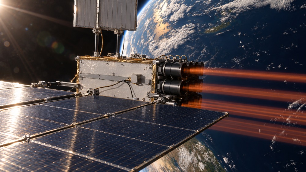レーザー送電用の発電衛星のイメージ（CG）