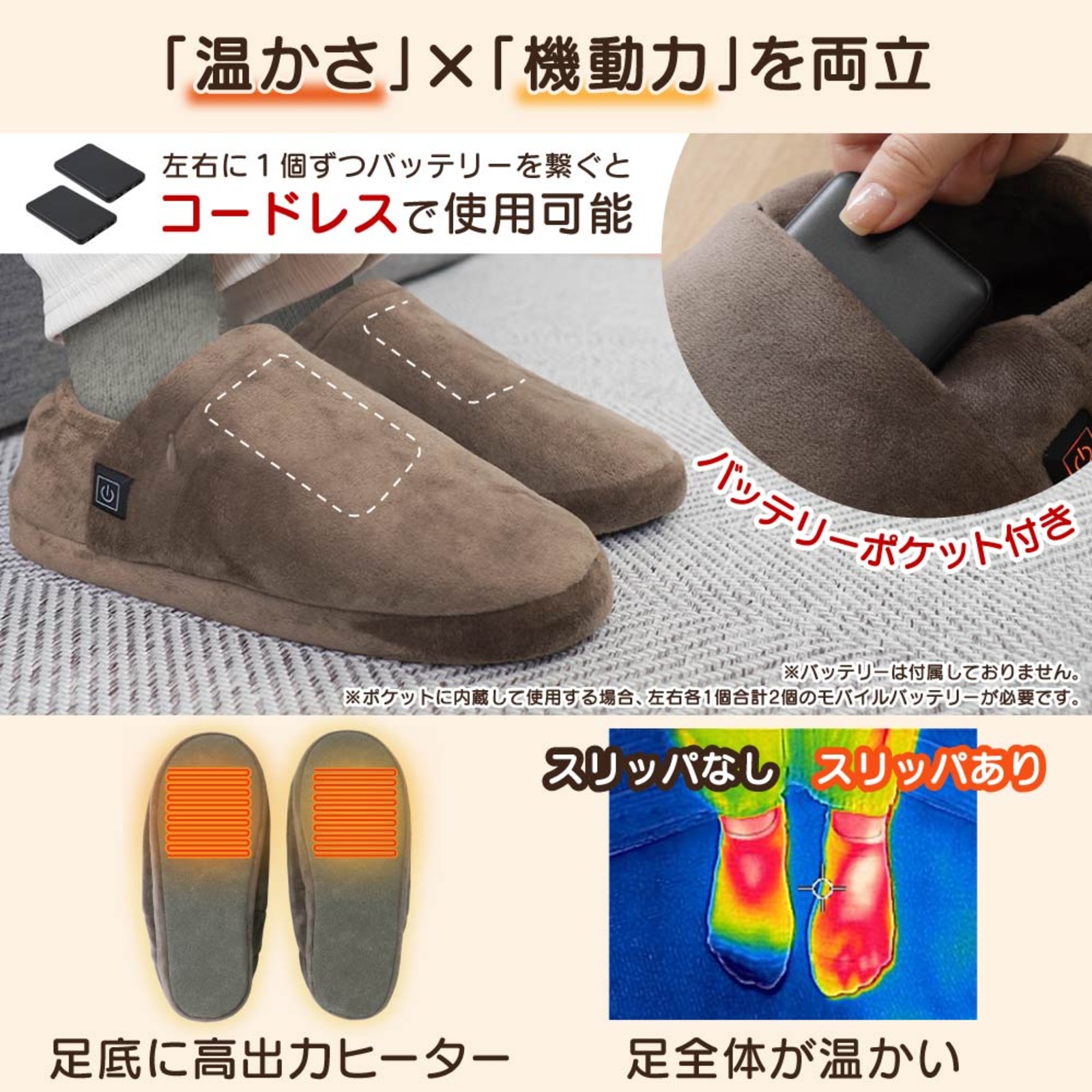 コードレスで使用可能