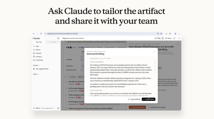 Anthropicが法務プロフェッショナル向け「Claude」アーティファクト機能を提供開始
