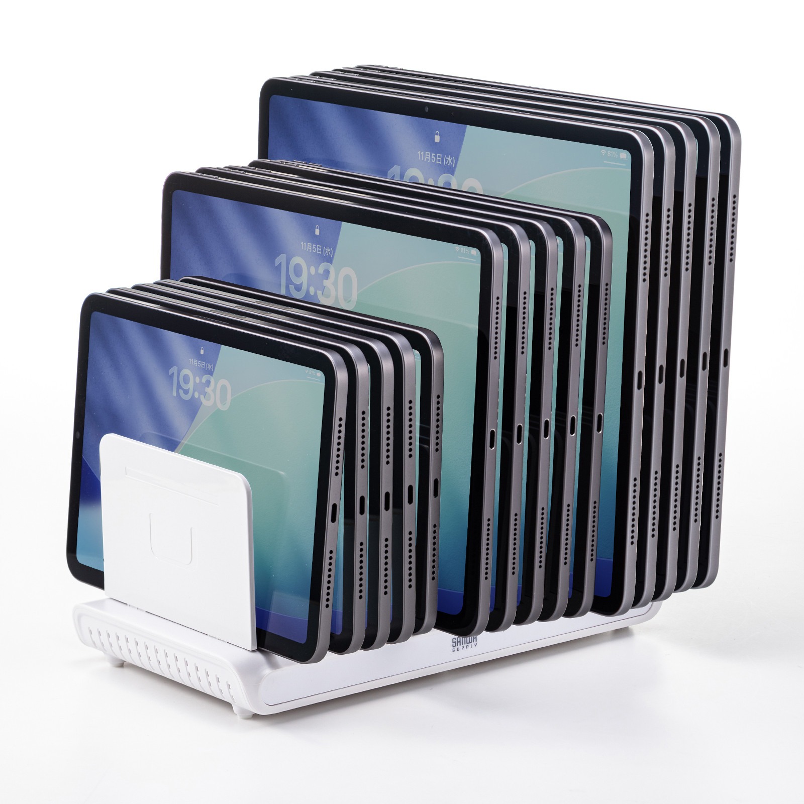 モバイルパソコン・タブレット用スタンド(15台収納タイプ) 使用イメージ