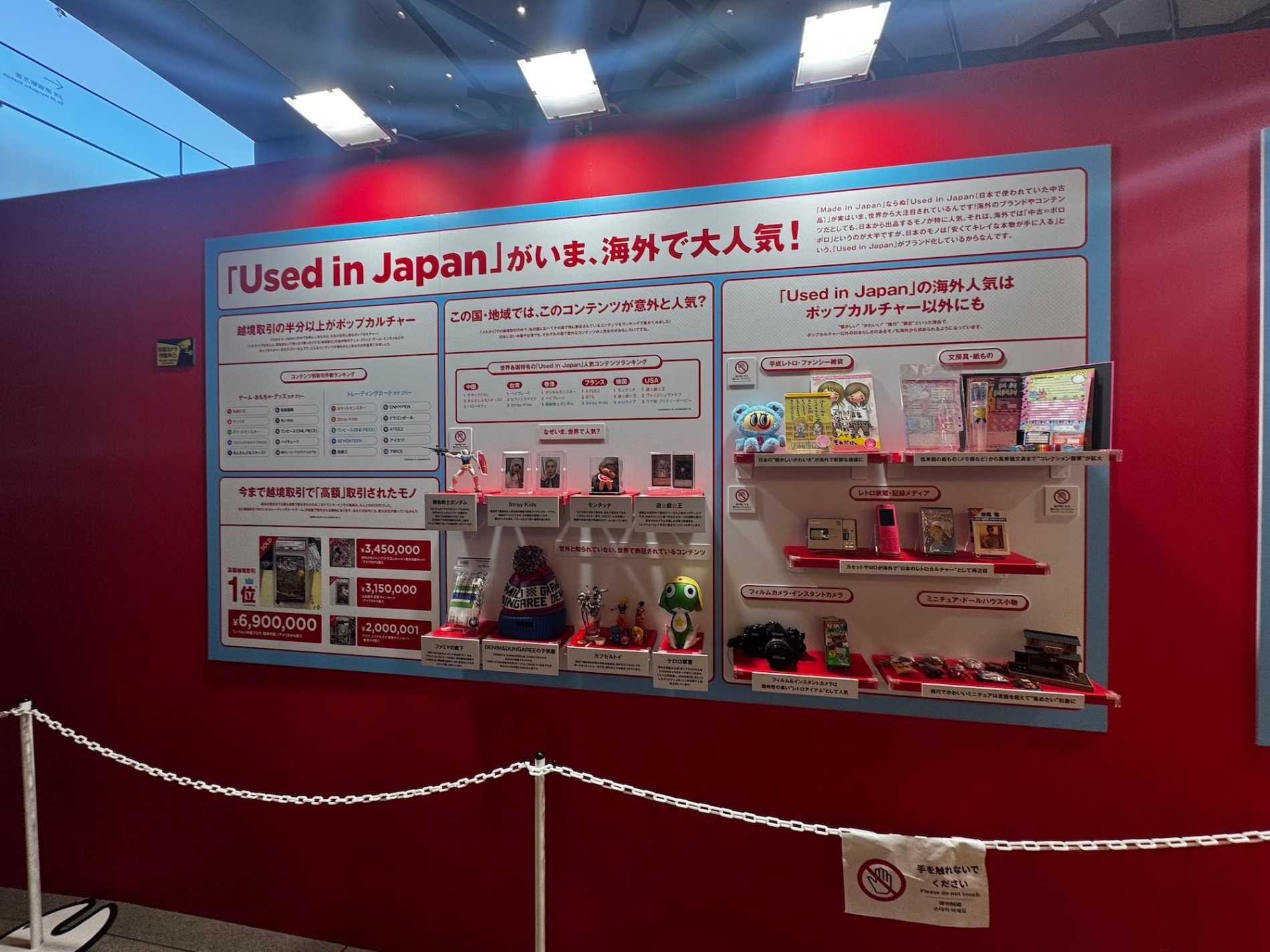 展示エリア外周の大型パネル