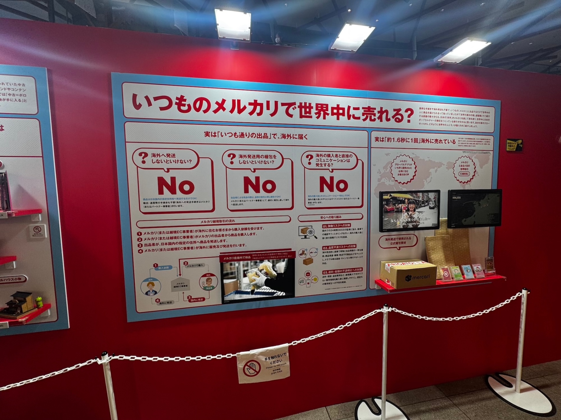 展示エリア外周の大型パネル