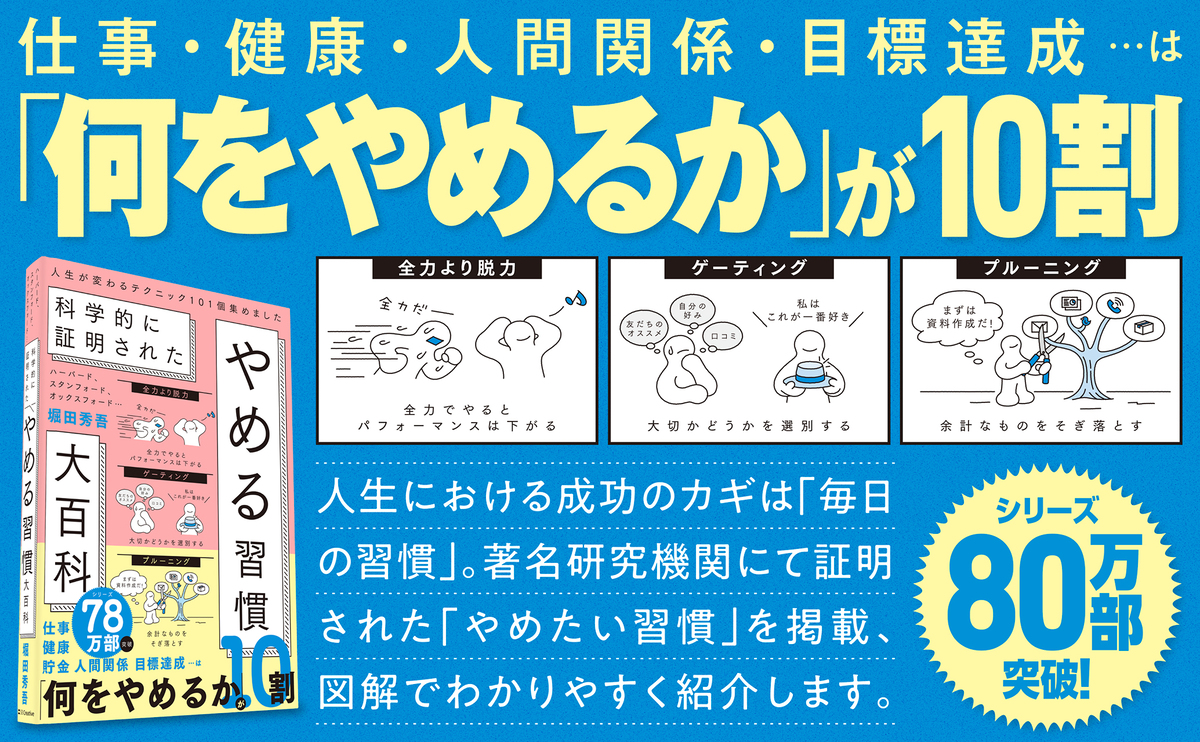堀田秀吾『やめる習慣大百科』刊行の画像